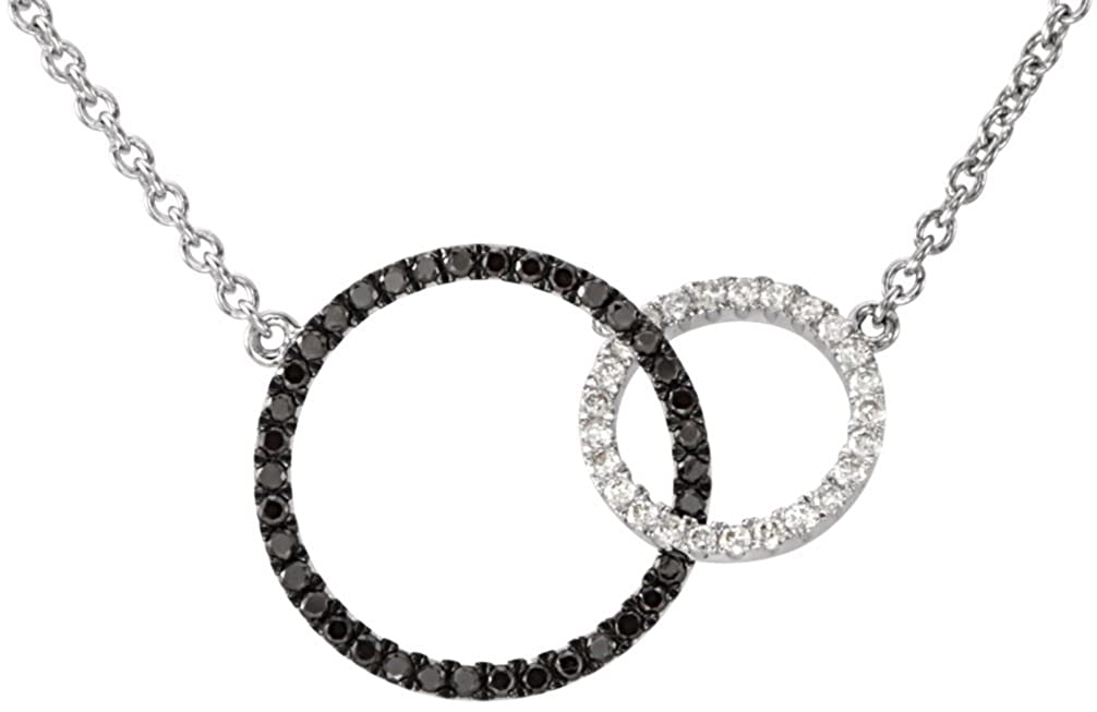 Diamond Double Circle Pendant Necklace in 14k White Gold, 18" (1/3 Cttw)