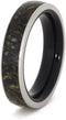 Dinosaur Bone, Titanium 5mm Comfort-Fit Macassar Ebony Wood Band, Size 10.5