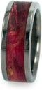 Magenta Burl Inlay 8mm Comfort-Fit Titanium Interchangeable Band, Size 8