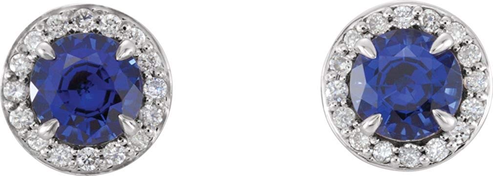 Platinum Diamond Halo-Style Earrings (5MM) (1.2 Ctw, G-H Color, I1 Clarity)