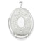 Sterling Silver Oval Locket with Embossed Flowers Necklace, 18"