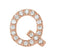 14k Rose Gold Diamond Letter 'Q' Initial Stud Earring (Single Earring) (.08 Ctw, GH Color, I1 Clarity)