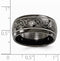 Black Ti Collection Black Titanium Laser Design Domed Patterned 10mm Band