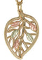 Diamond-Cut Leaf Necklace in 10k Yellow Gold, 12k Green and Rose Gold, 18"