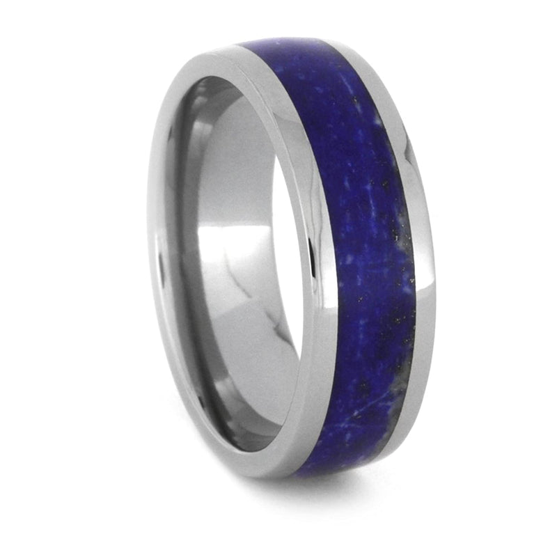 Lapis Lazuli 8mm Comfort-Fit Titanium Wedding Band