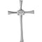 Diamond Solitaire Inlay Cross Rhodium-Plated 14k White Gold Pendant (.05 Ct, G-H Color, SI1 Clarity)