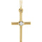 White Freshwater Cultured Pearl Cross Pendant, 14k Yellow Gold (2MM)