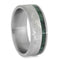 The Men's Jewelry Store (Unisex Jewelry) Gibeon Meteorite, Green Box Elder Burl Wood 8mm Matte Titanium Comfort-Fit Wedding Band