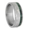 The Men's Jewelry Store (Unisex Jewelry) Gibeon Meteorite, Green Box Elder Burl Wood 8mm Matte Titanium Comfort-Fit Wedding Band