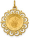 14k Yellow Gold Saint Francis of Assisi Medal Pendant(26X19MM)