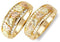 Ave 369 22-Stone Diamond Bands, 10k Yellow Gold, 12k Green and Rose Gold Black Hills Gold Motif Couples Wedding Ring Set