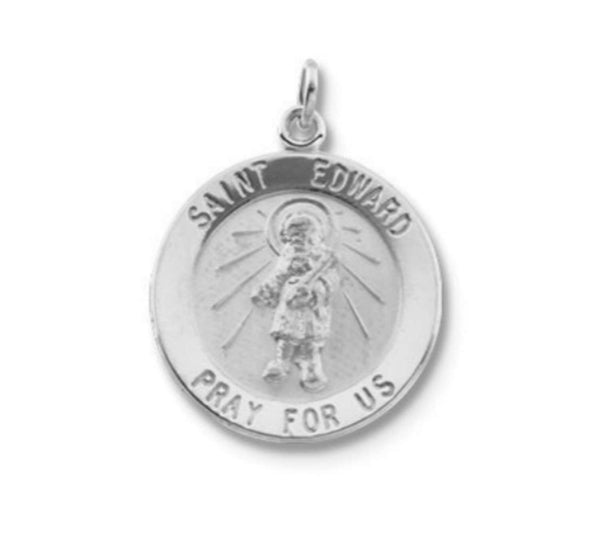 Sterling Silver Round St. Edward Medal (18.5 MM)