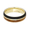 Amboyna Burl, African Blackwood 6mm Comfort-Fit 14k Yellow Gold Band, Size 9.75