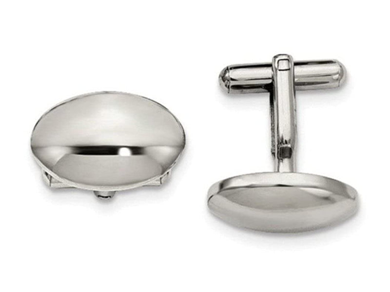 Stainless Steel Polished Oval Cuff Links, 14X20MM