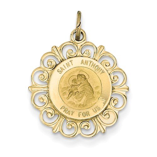 14k Yellow Gold St. Anthony Medal Charm (26X19 MM)