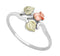 Petite Rose Ring, Sterling Silver, 12k Green and Rose Gold Black Hills Gold Motif