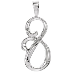Curving Silhouette Pendant, Rhodium-Plated 14k White Gold