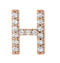 14k Rose Gold Diamond Letter 'H' Initial Stud Earring (Single Earring) (.07 Ctw, GH Color, I1 Clarity)