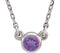 Amethyst Solitaire Rhodium Plate 14k White Gold Pendant Necklace, 16"