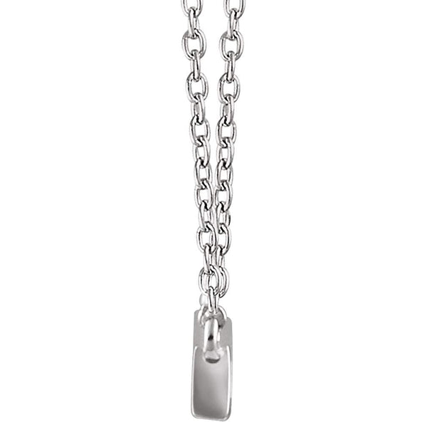 Diamond Baguette Bar Necklace in Rhodium Plated 14k White Gold, 16-18" (1/2 Cttw)