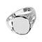 Men's Sterling Silver Satin Brushed Oval Signet Ring, 14.60x12.10mm