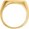 Men's 18k Yellow Gold Brushed Oval Signet Ring, 27 X 19mm