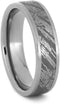 Gibeon Meteorite Inlay 5mm Comfort Fit Titanium Wedding Band, Size 4.5