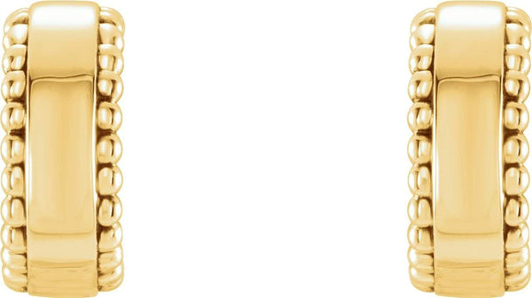 Bead Trim Earrings, 14k Yellow Gold