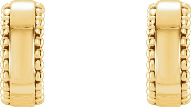 Bead Trim Earrings, 14k Yellow Gold