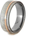 Deer Antler, 14k Rose Gold Pinstripe 5mm Comfort-Fit Titanium Wedding Band, Size 8