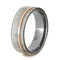 Deer Antler, 14k Rose Gold Pinstripe 5mm Comfort-Fit Titanium Wedding Band