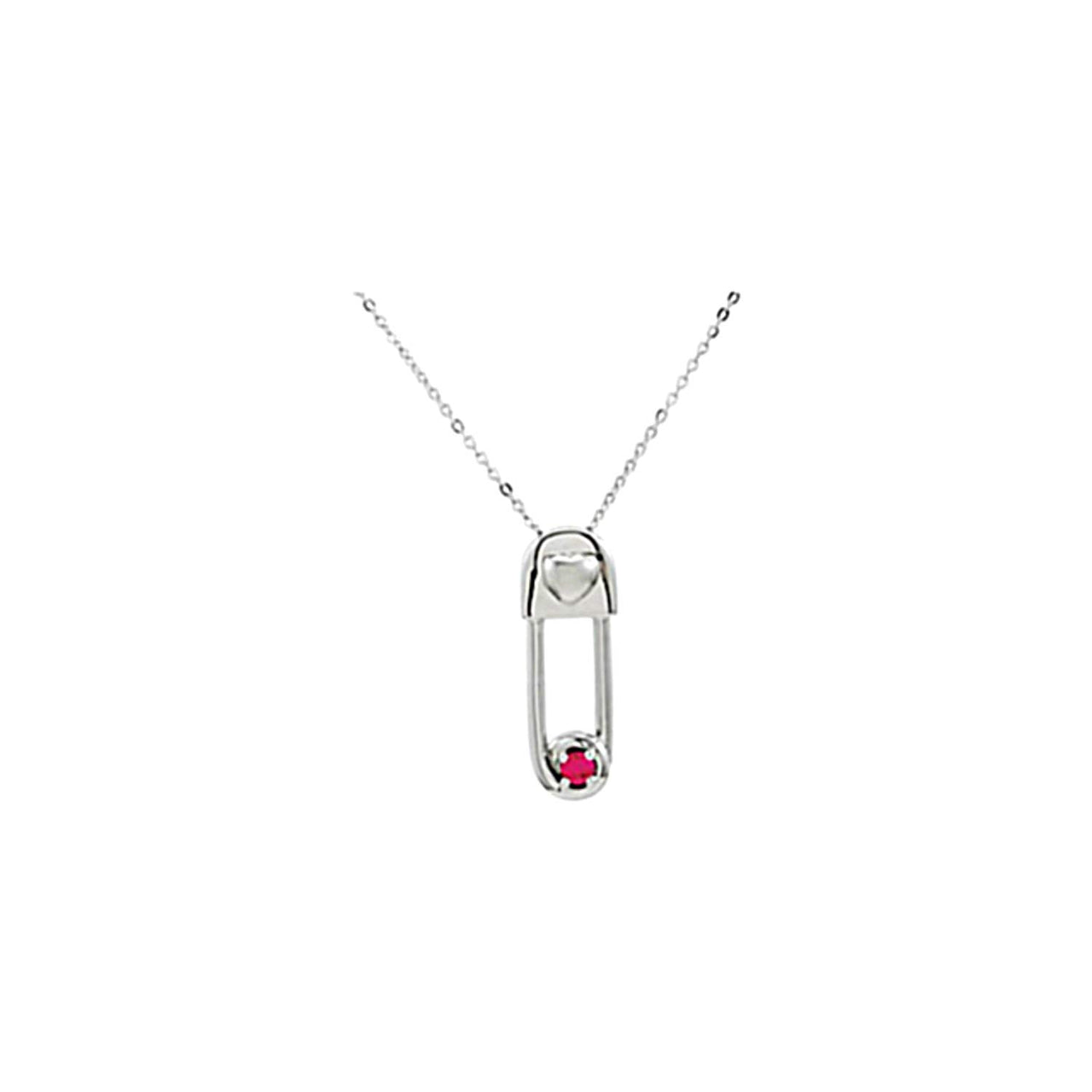 Ruby 'Safe in My Love' Rhodium Plate Sterling Silver Filigree Pendant Necklace, 18"