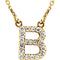 14k Yellow Gold Diamond Initial 'B' 1/6 Cttw Necklace, 16" (GH Color, I1 Clarity)