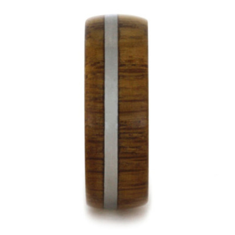 Wood, Deer Antler Sleeve 6.5mm Comfort-Fit Matte Titanium Band