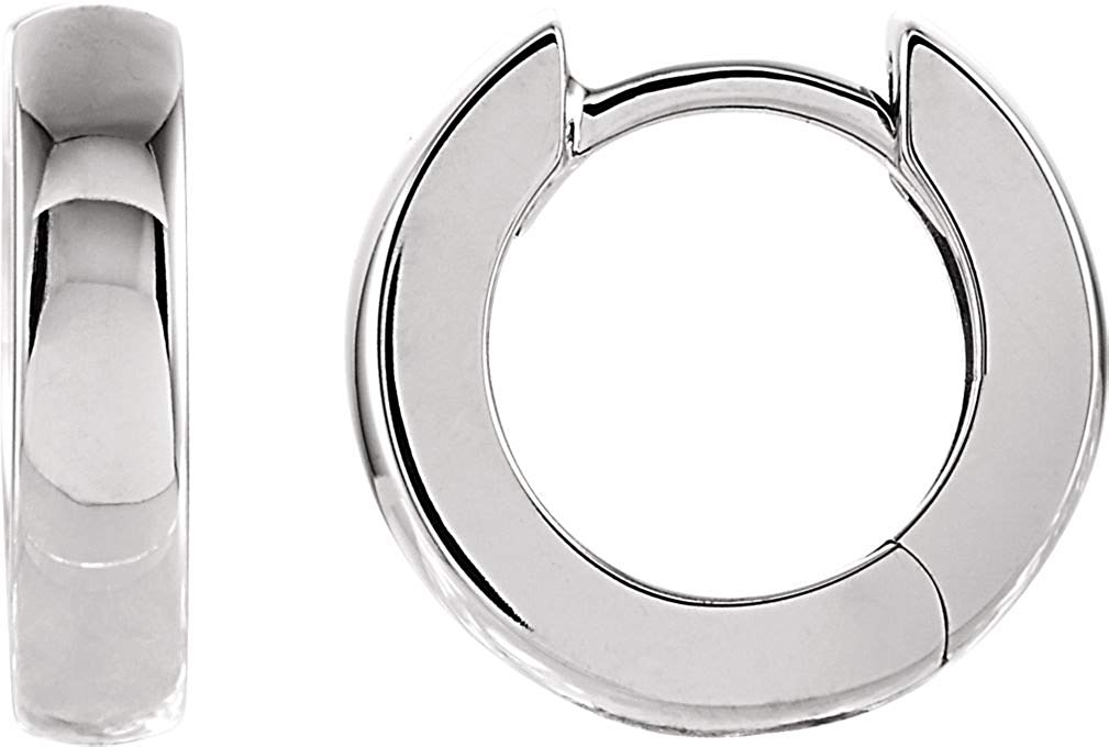 14k White Gold Hoop Earrings (12mm)