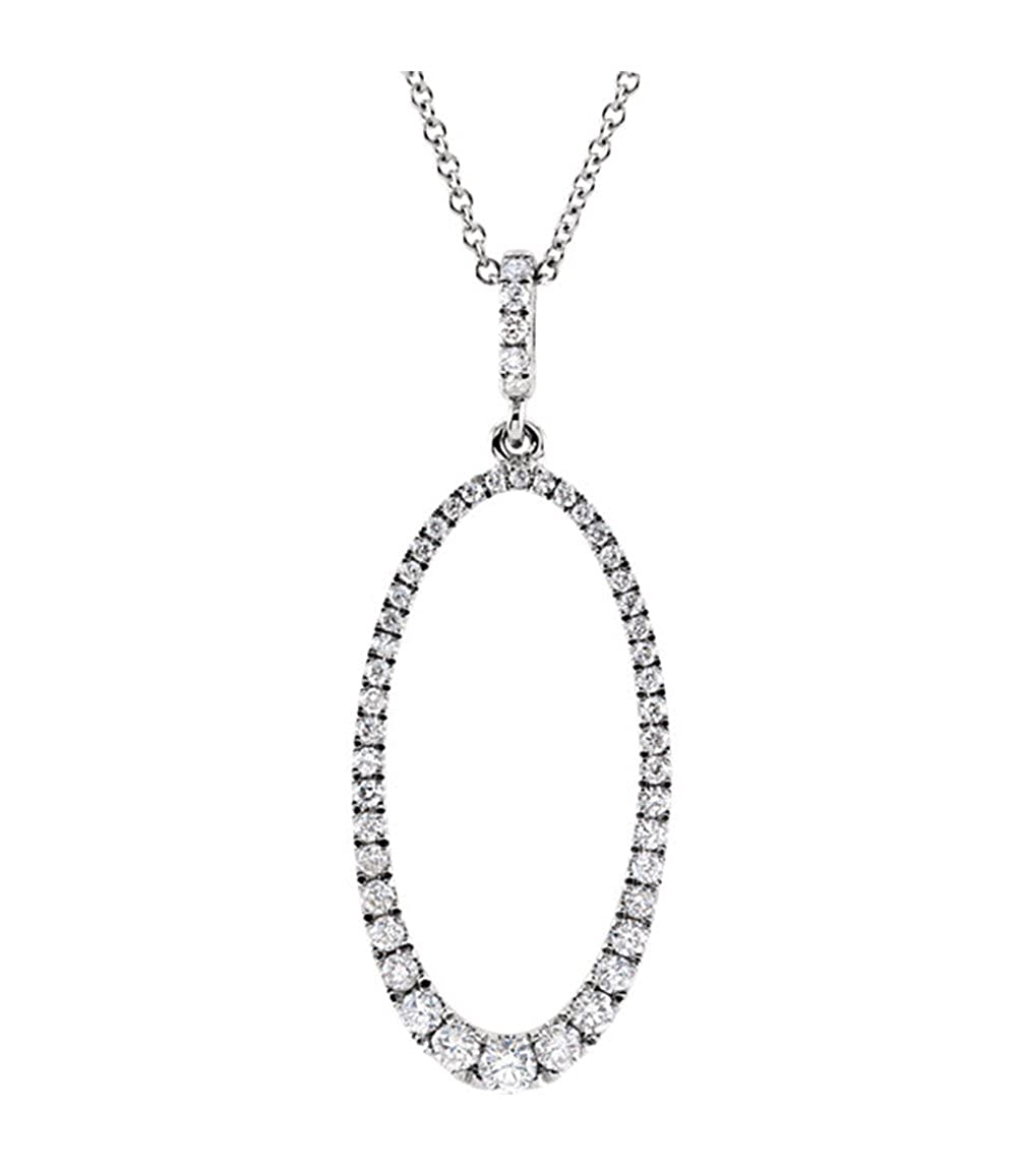 14k White Gold .59 Cttw. Diamond Necklace, 18"