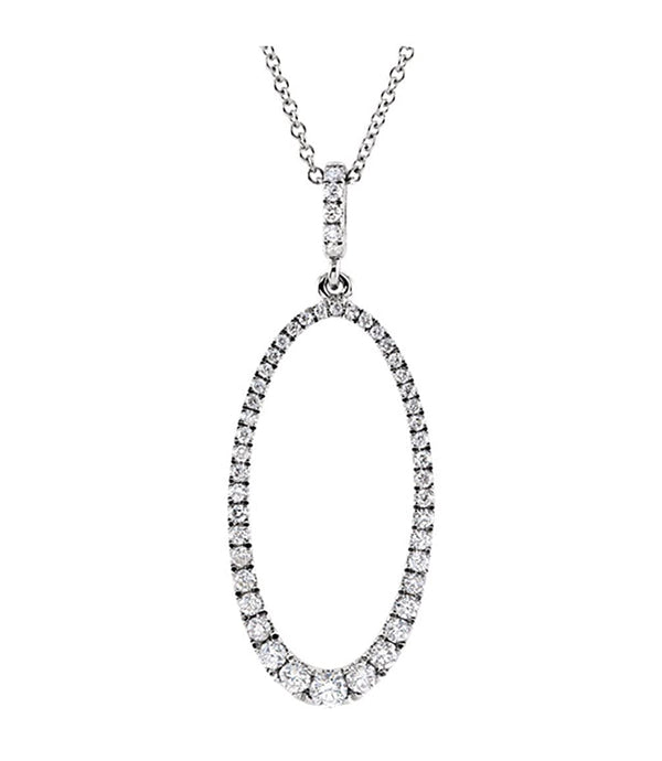 14k White Gold .59 Cttw. Diamond Necklace, 18"