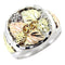 Men's Diamond-Cut Leaves Ring , Sterling Silver, 12k Green and Rose Gold Black Hills Gold Motif, Size 12.5