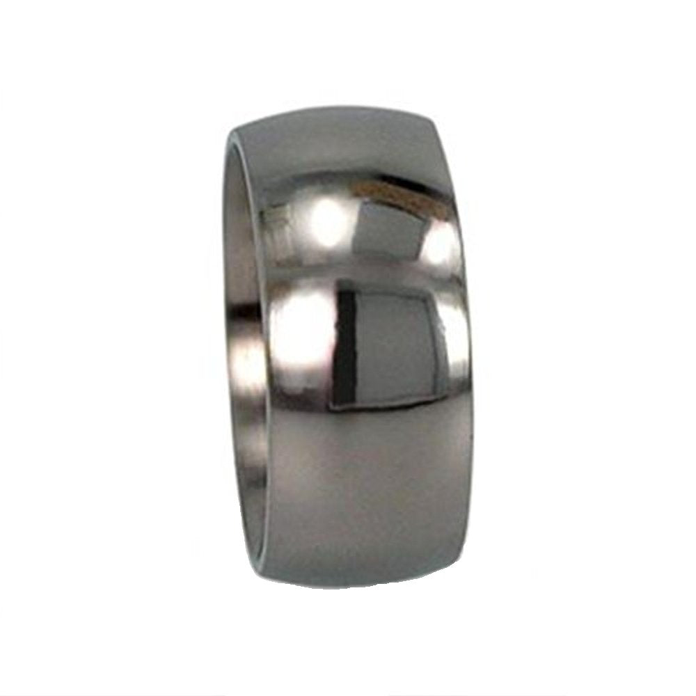 Dome Profile 10mm Comfort Fit Polished Titanium Wedding Band