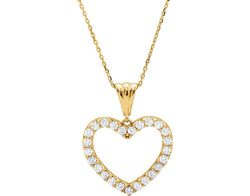 The Men's Jewelry Store (for HER) Diamond Heart 14k Yellow Gold Pendant Necklace, 18" (1.00 Cttw)