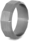 Rugged Design 8mm Comfort-Fit Matte Titanium Wedding Band, Size 15