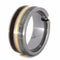 Honey Topaz, 14k Yellow Gold, Dinosaur Bone, Gibeon Meteorite 8mm Comfort-Fit Titanium Wedding Band