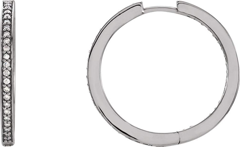 Diamond Inside-Outside Hoop Earrings (3/8 Ctw, Color GH, Clarity SI1)