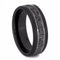 Mimetic Meteorite, Titanium 8mm Comfort-Fit Matte and Polished Black Ceramic Band, Size 9.5