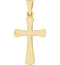 Rounded Edge Cross 14k Yellow Gold Pendant (23.2X11.4MM)