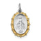 Rhodium-Plated Sterling Silver Vermeil Miraculous Medal (25X13MM)