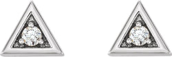 Diamond Triangle Earrings, Rhodium-Plated 14k White Gold (.125 Ctw, GH Color, I1 Clarity)