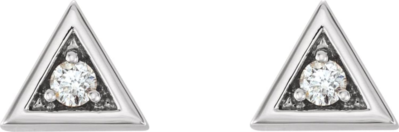 Platinum Diamond Triangle Earrings (.125 Ctw, GH Color, SI2-SI3 Clarity)