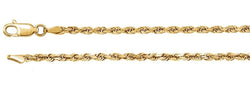 14k Yellow Gold 2.5mm Diamond-Cut Rope Chain, 18"