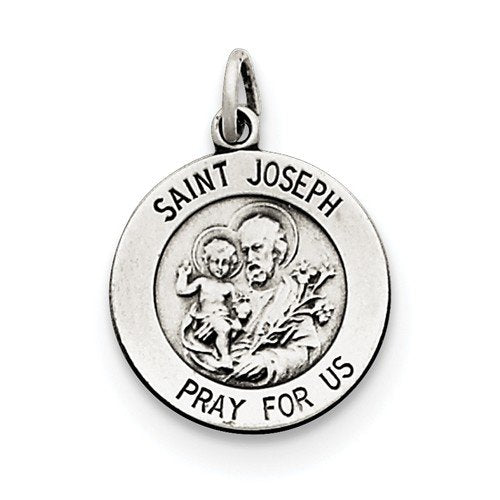 Sterling Silver Antiqued Saint Joseph Medal (20X15 MM)